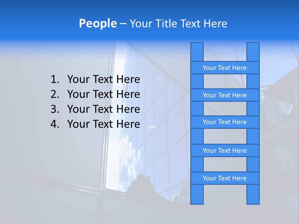 A Building Reflecting In The Windows Of Another Building PowerPoint Template