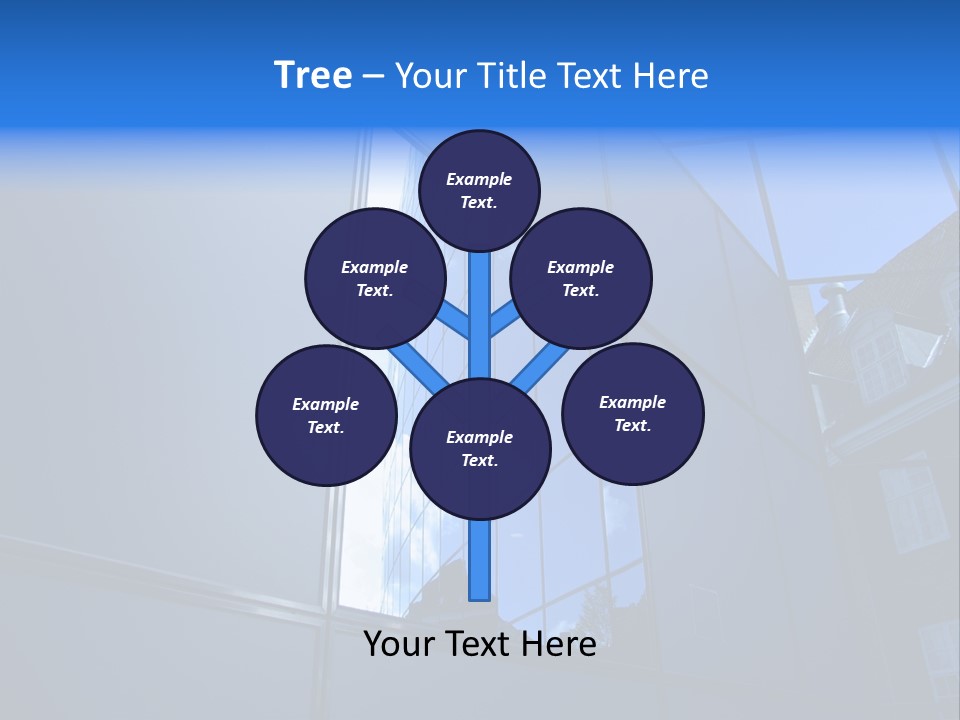 A Building Reflecting In The Windows Of Another Building PowerPoint Template