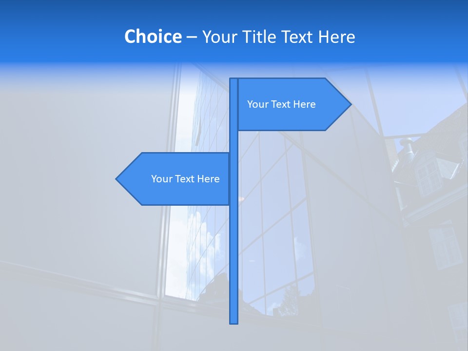 A Building Reflecting In The Windows Of Another Building PowerPoint Template