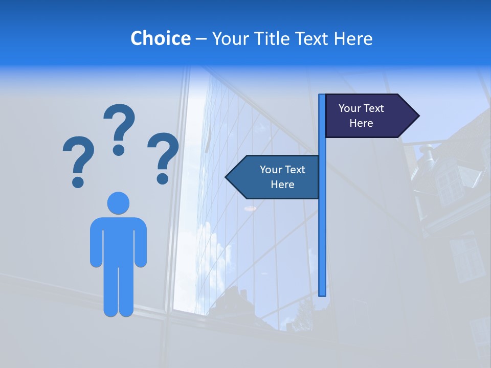 A Building Reflecting In The Windows Of Another Building PowerPoint Template