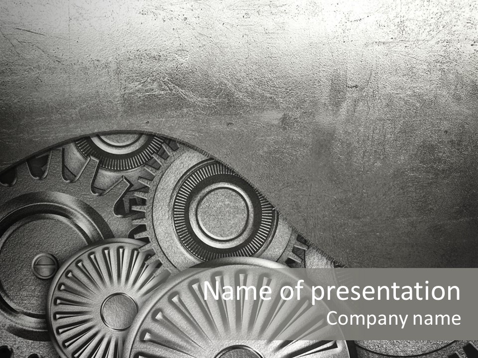 Cogwheel Machinery Artwork PowerPoint Template