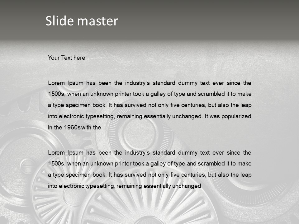 Cogwheel Machinery Artwork PowerPoint Template