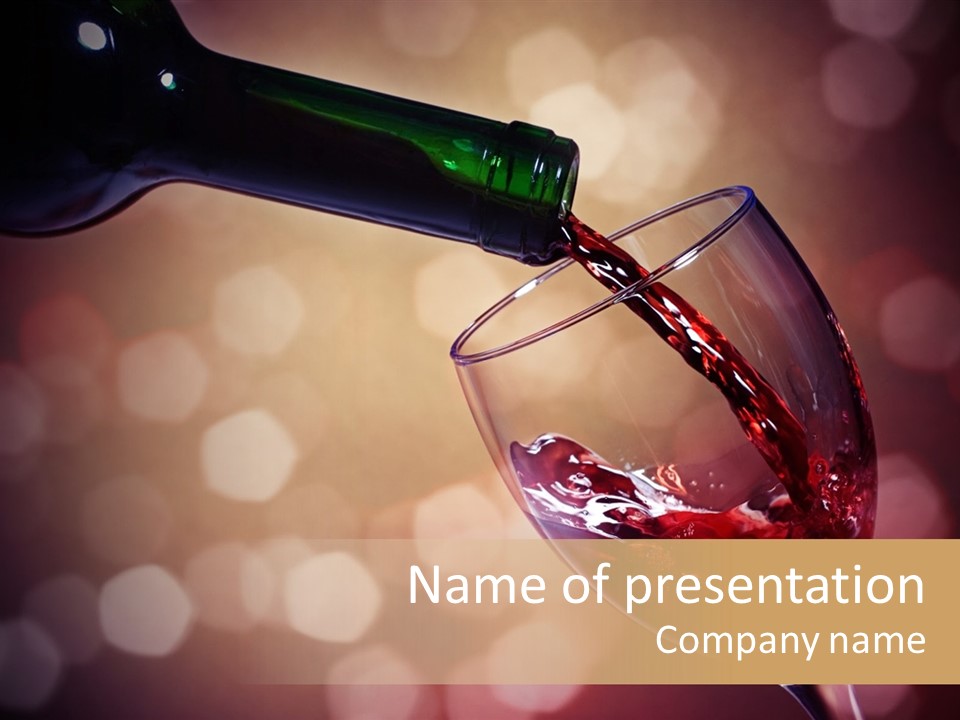 Wineglass Merlot Isolated PowerPoint Template