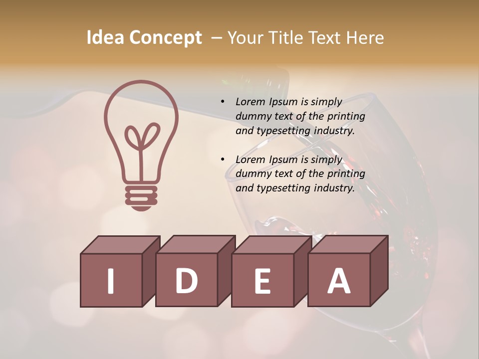 Wineglass Merlot Isolated PowerPoint Template