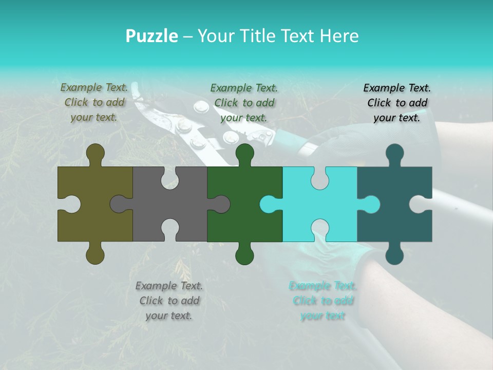 Thuja Shearing Equipment PowerPoint Template