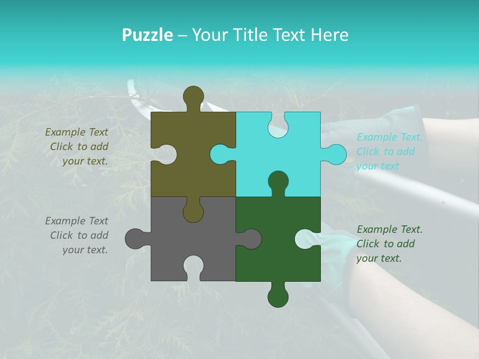 Thuja Shearing Equipment PowerPoint Template