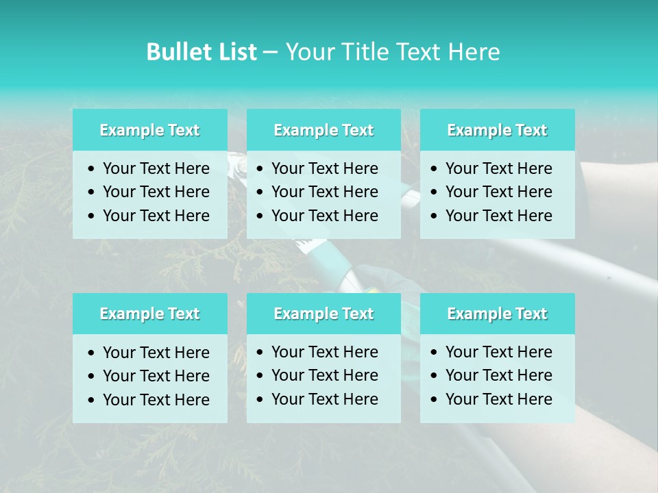 Thuja Shearing Equipment PowerPoint Template