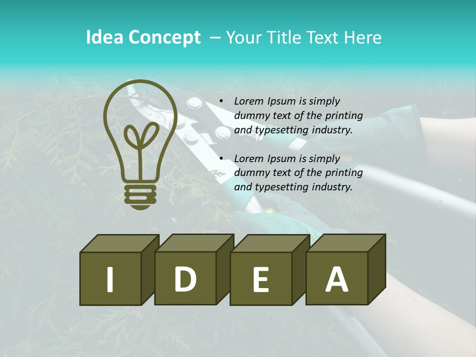 Thuja Shearing Equipment PowerPoint Template