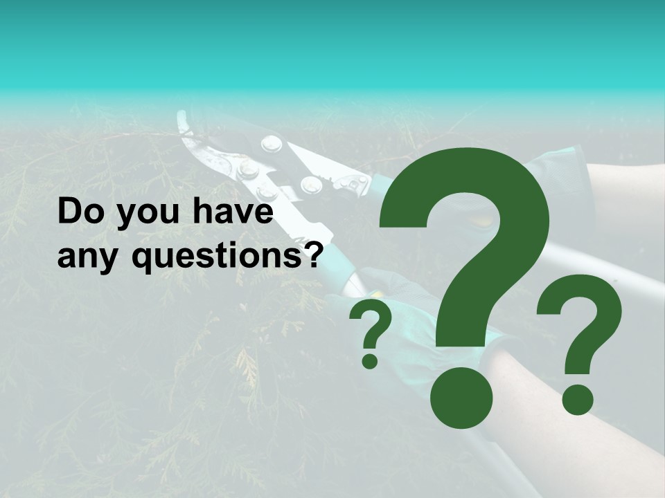 Thuja Shearing Equipment PowerPoint Template