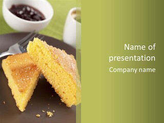 A Piece Of Cake On A Plate With A Fork PowerPoint Template