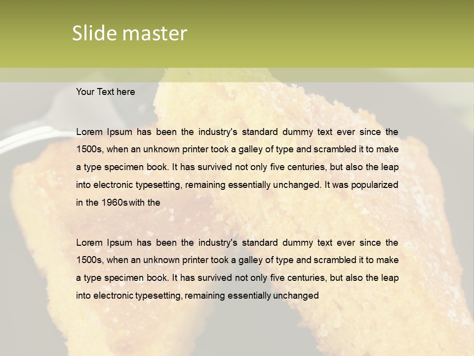 A Piece Of Cake On A Plate With A Fork PowerPoint Template