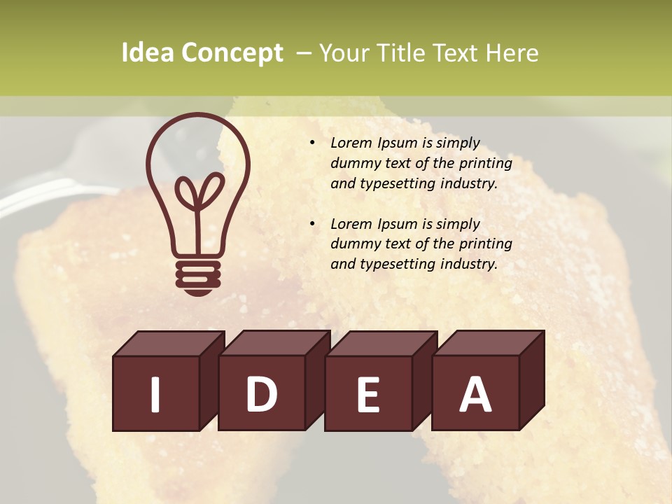 A Piece Of Cake On A Plate With A Fork PowerPoint Template