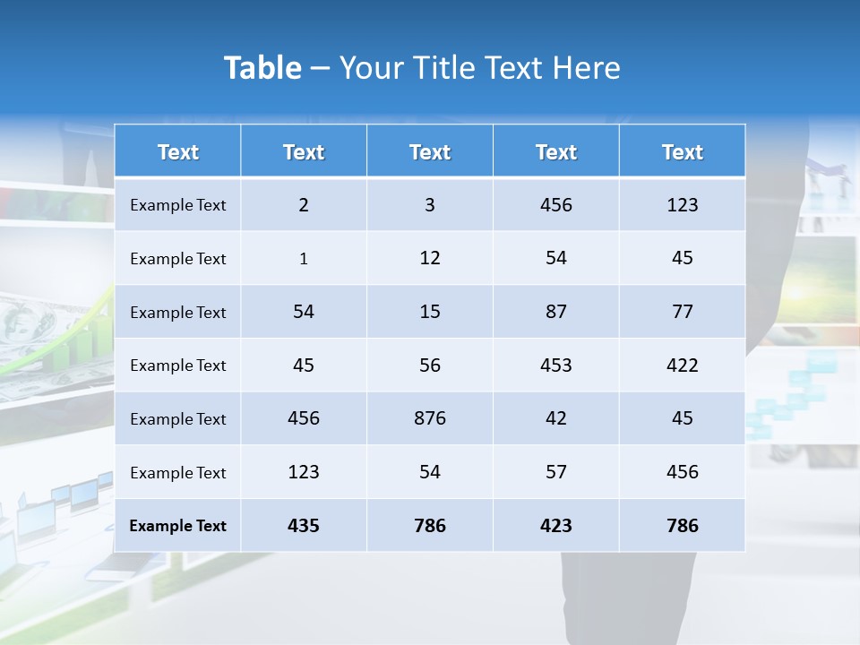 A Man In A Suit Pointing To A Wall Of Business Images PowerPoint Template