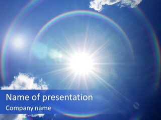 The Sun Is Shining Brightly In The Blue Sky PowerPoint Template