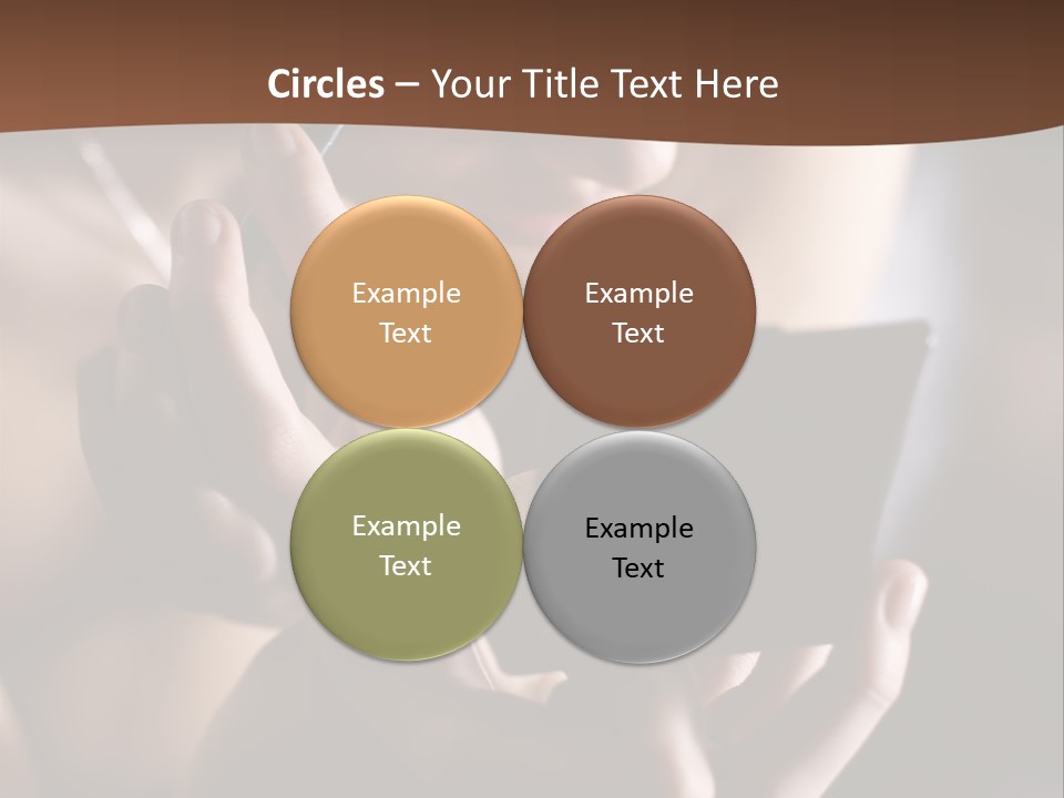 A Woman Is Looking At Her Cell Phone PowerPoint Template