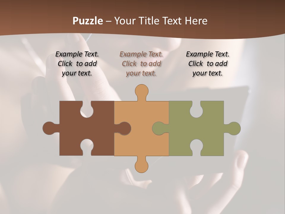 A Woman Is Looking At Her Cell Phone PowerPoint Template