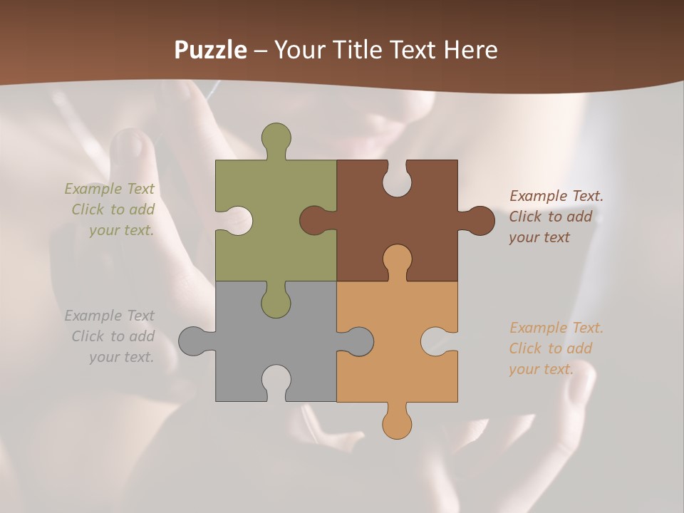 A Woman Is Looking At Her Cell Phone PowerPoint Template