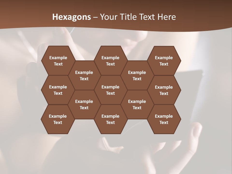 A Woman Is Looking At Her Cell Phone PowerPoint Template