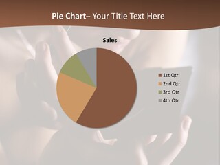 A Woman Is Looking At Her Cell Phone PowerPoint Template