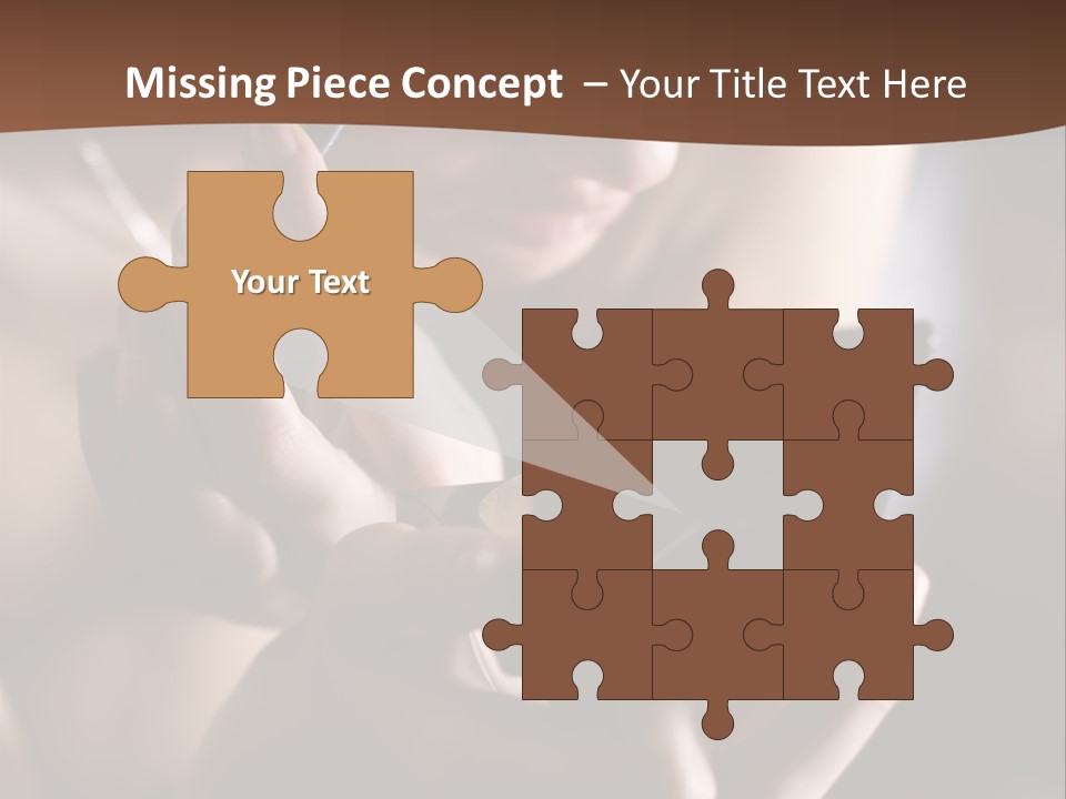 A Woman Is Looking At Her Cell Phone PowerPoint Template