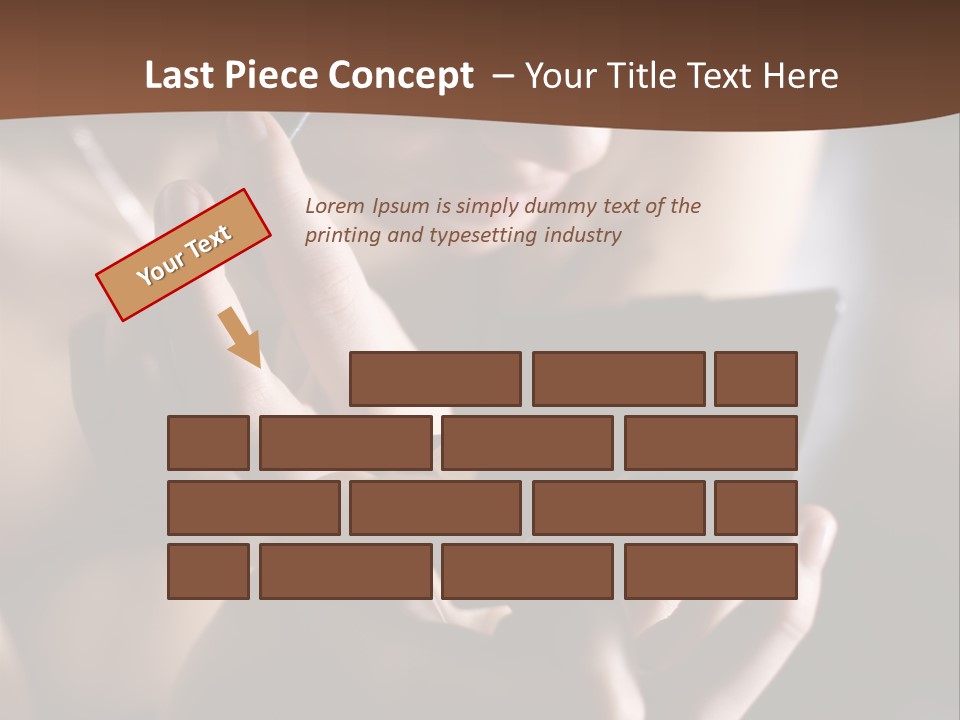 A Woman Is Looking At Her Cell Phone PowerPoint Template