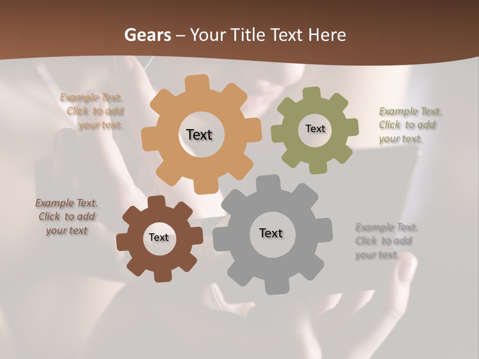 A Woman Is Looking At Her Cell Phone PowerPoint Template