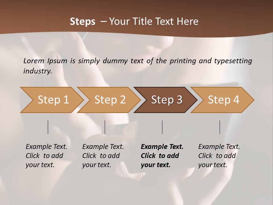 A Woman Is Looking At Her Cell Phone PowerPoint Template