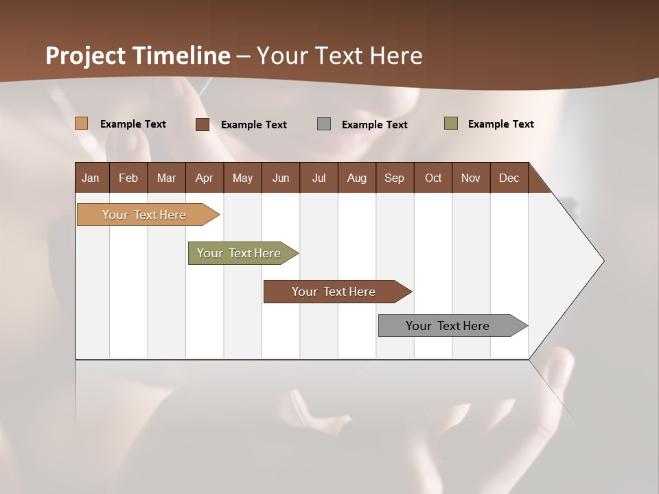 A Woman Is Looking At Her Cell Phone PowerPoint Template