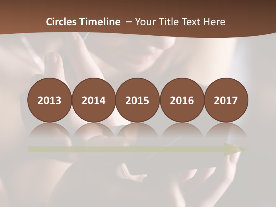 A Woman Is Looking At Her Cell Phone PowerPoint Template