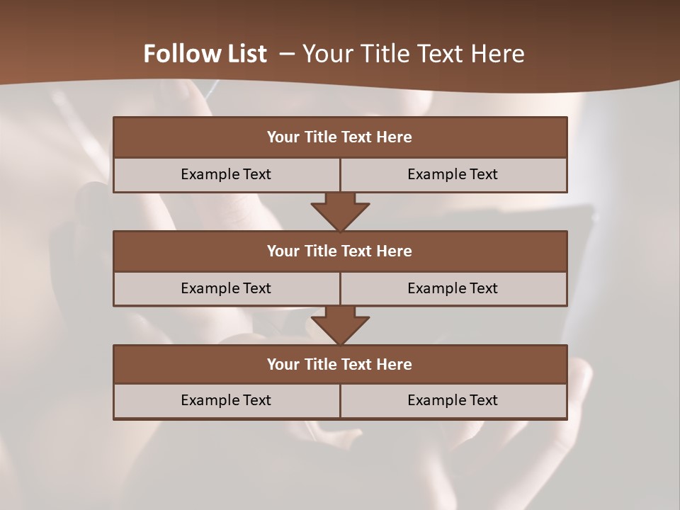 A Woman Is Looking At Her Cell Phone PowerPoint Template