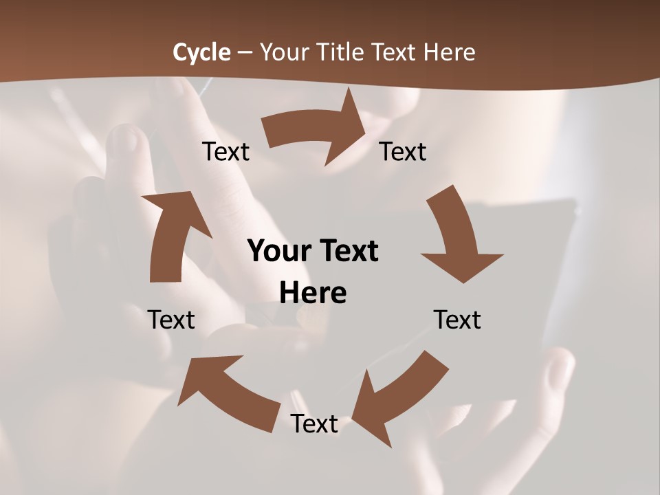 A Woman Is Looking At Her Cell Phone PowerPoint Template