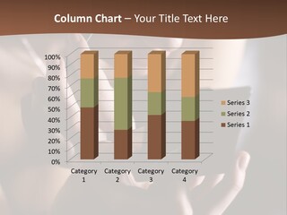 A Woman Is Looking At Her Cell Phone PowerPoint Template