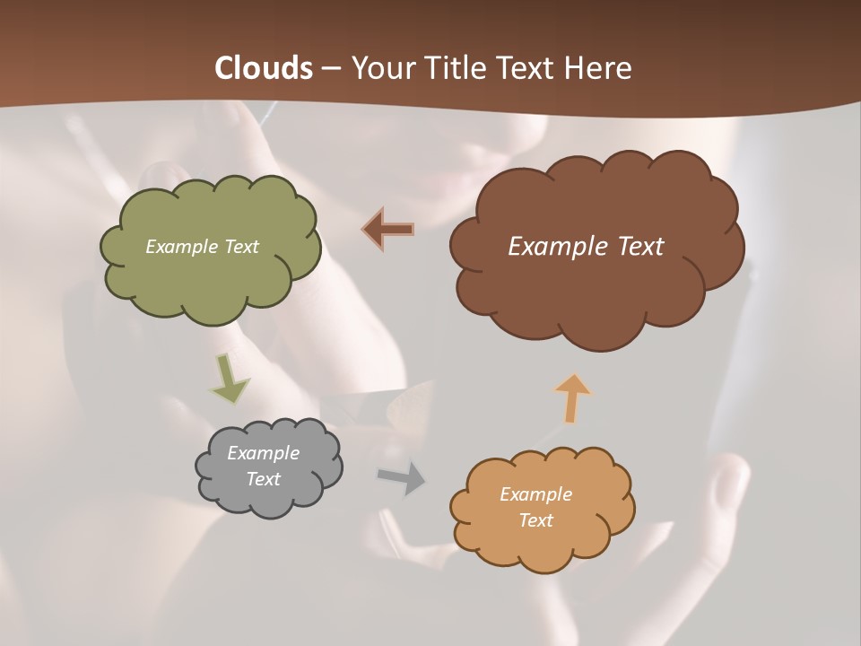 A Woman Is Looking At Her Cell Phone PowerPoint Template