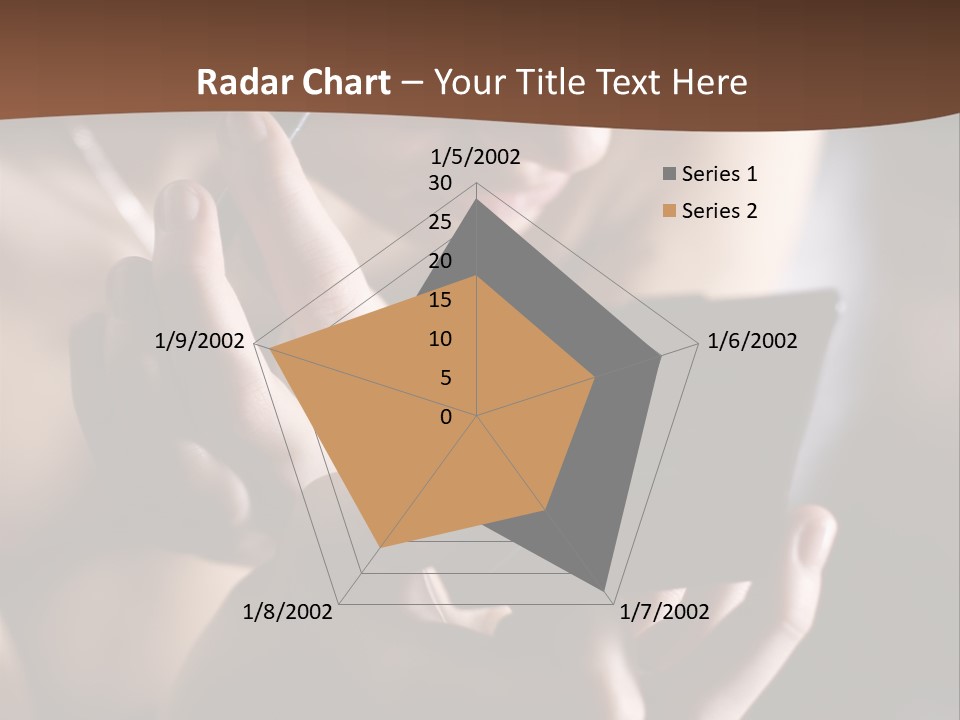 A Woman Is Looking At Her Cell Phone PowerPoint Template
