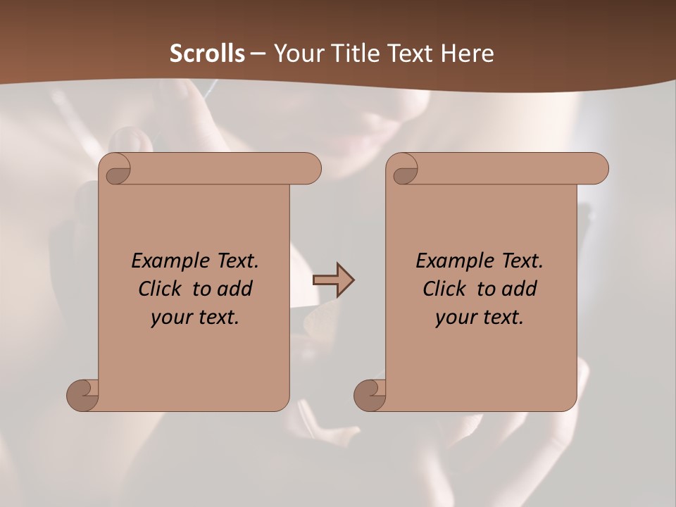 A Woman Is Looking At Her Cell Phone PowerPoint Template