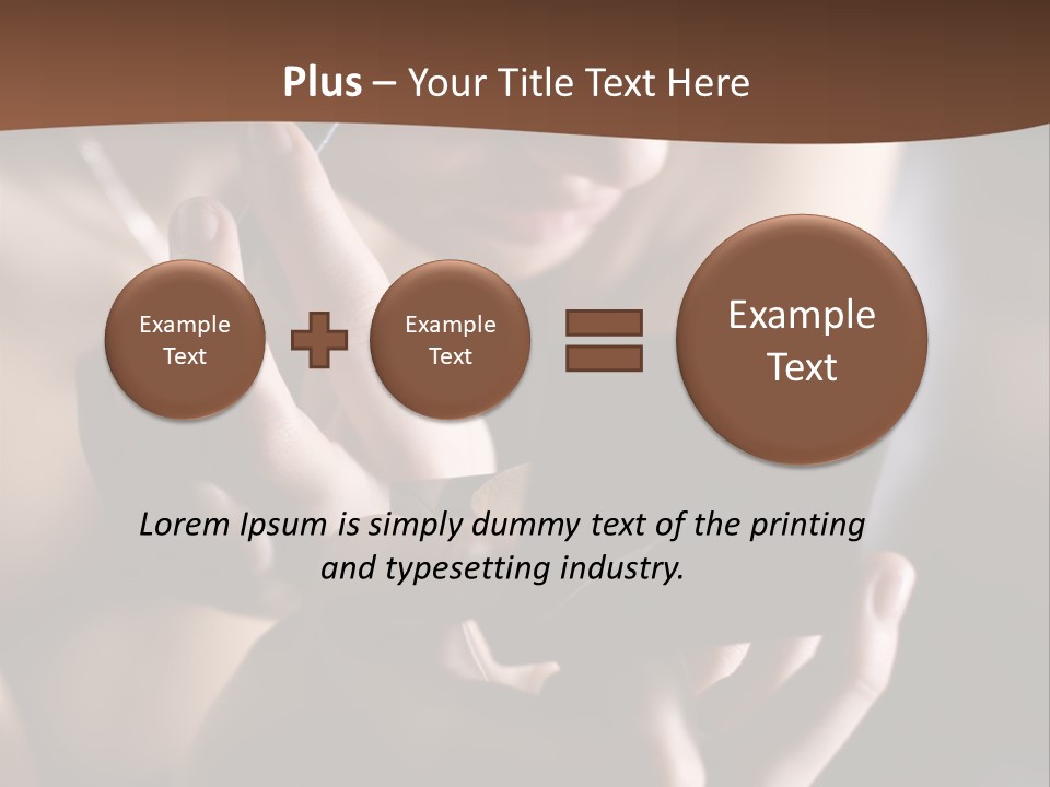 A Woman Is Looking At Her Cell Phone PowerPoint Template