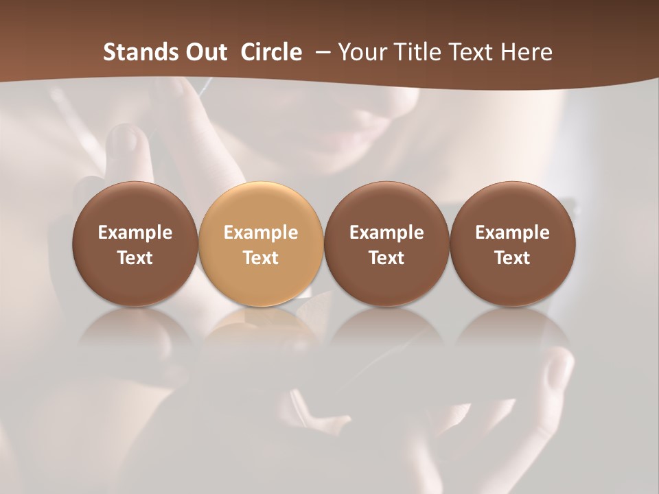 A Woman Is Looking At Her Cell Phone PowerPoint Template