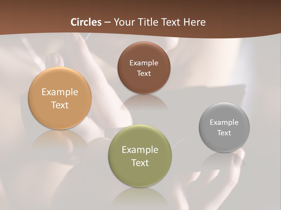 A Woman Is Looking At Her Cell Phone PowerPoint Template