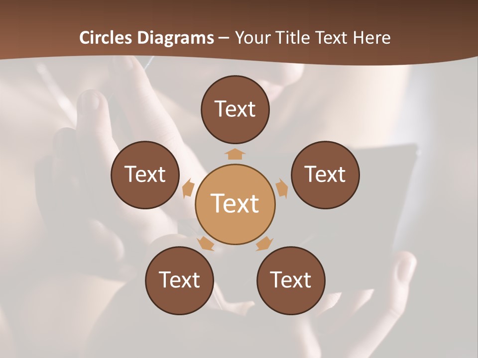 A Woman Is Looking At Her Cell Phone PowerPoint Template