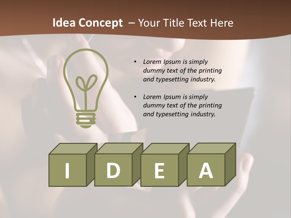 A Woman Is Looking At Her Cell Phone PowerPoint Template