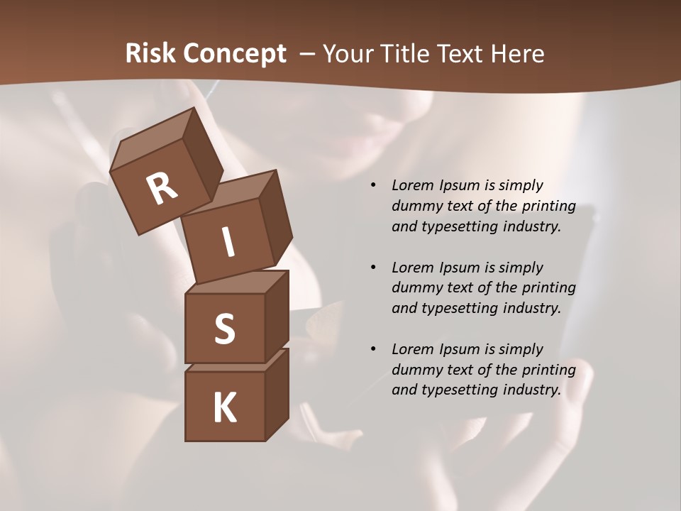 A Woman Is Looking At Her Cell Phone PowerPoint Template