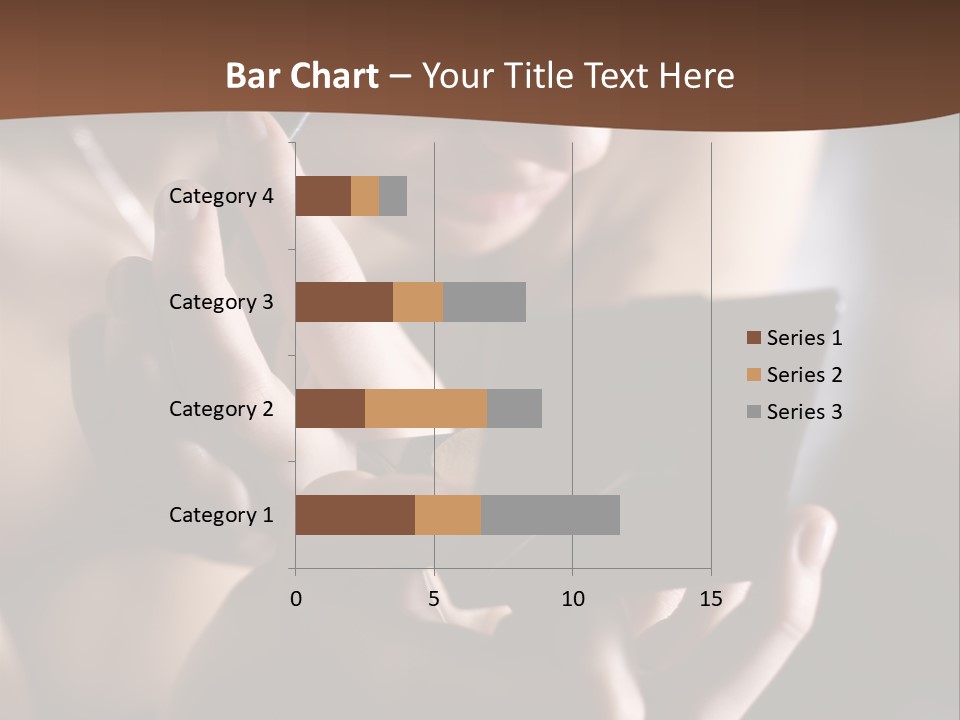 A Woman Is Looking At Her Cell Phone PowerPoint Template