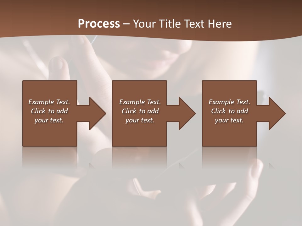 A Woman Is Looking At Her Cell Phone PowerPoint Template