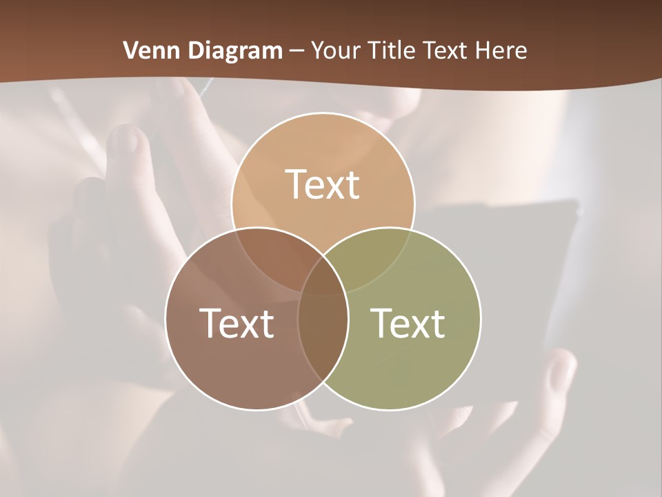A Woman Is Looking At Her Cell Phone PowerPoint Template