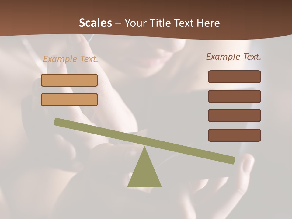 A Woman Is Looking At Her Cell Phone PowerPoint Template