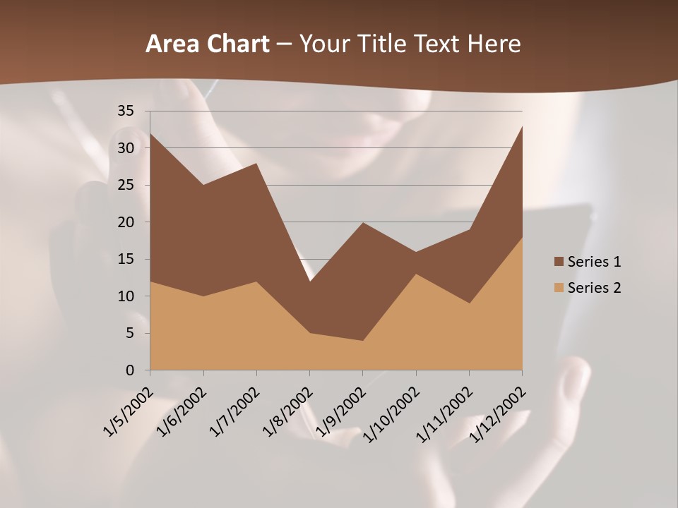 A Woman Is Looking At Her Cell Phone PowerPoint Template