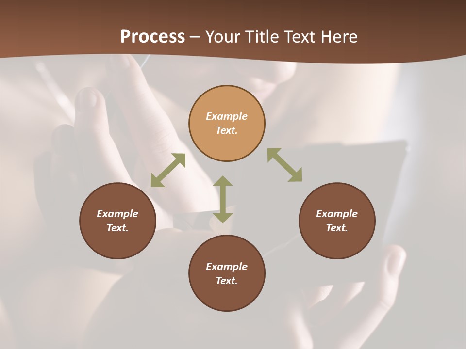 A Woman Is Looking At Her Cell Phone PowerPoint Template