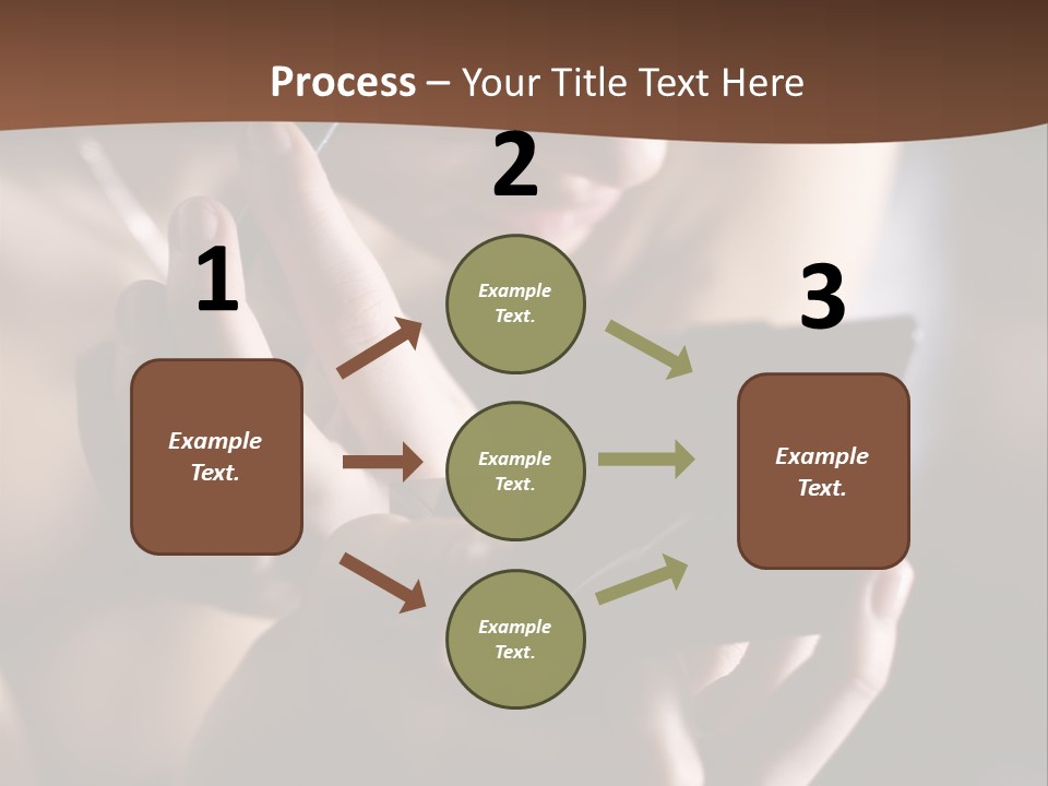 A Woman Is Looking At Her Cell Phone PowerPoint Template