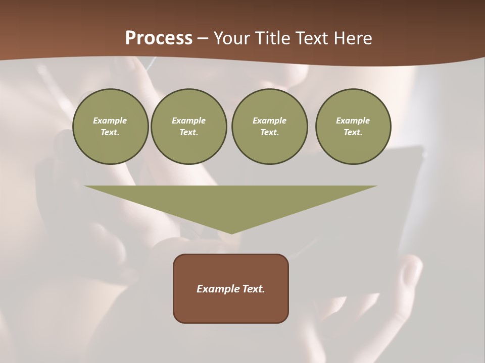 A Woman Is Looking At Her Cell Phone PowerPoint Template