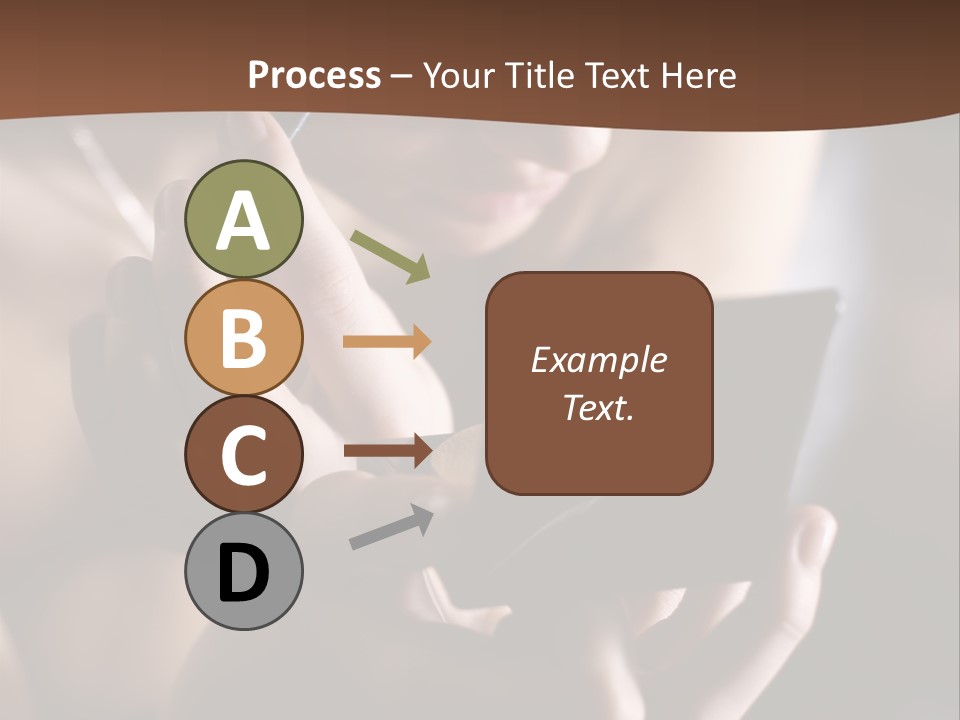 A Woman Is Looking At Her Cell Phone PowerPoint Template